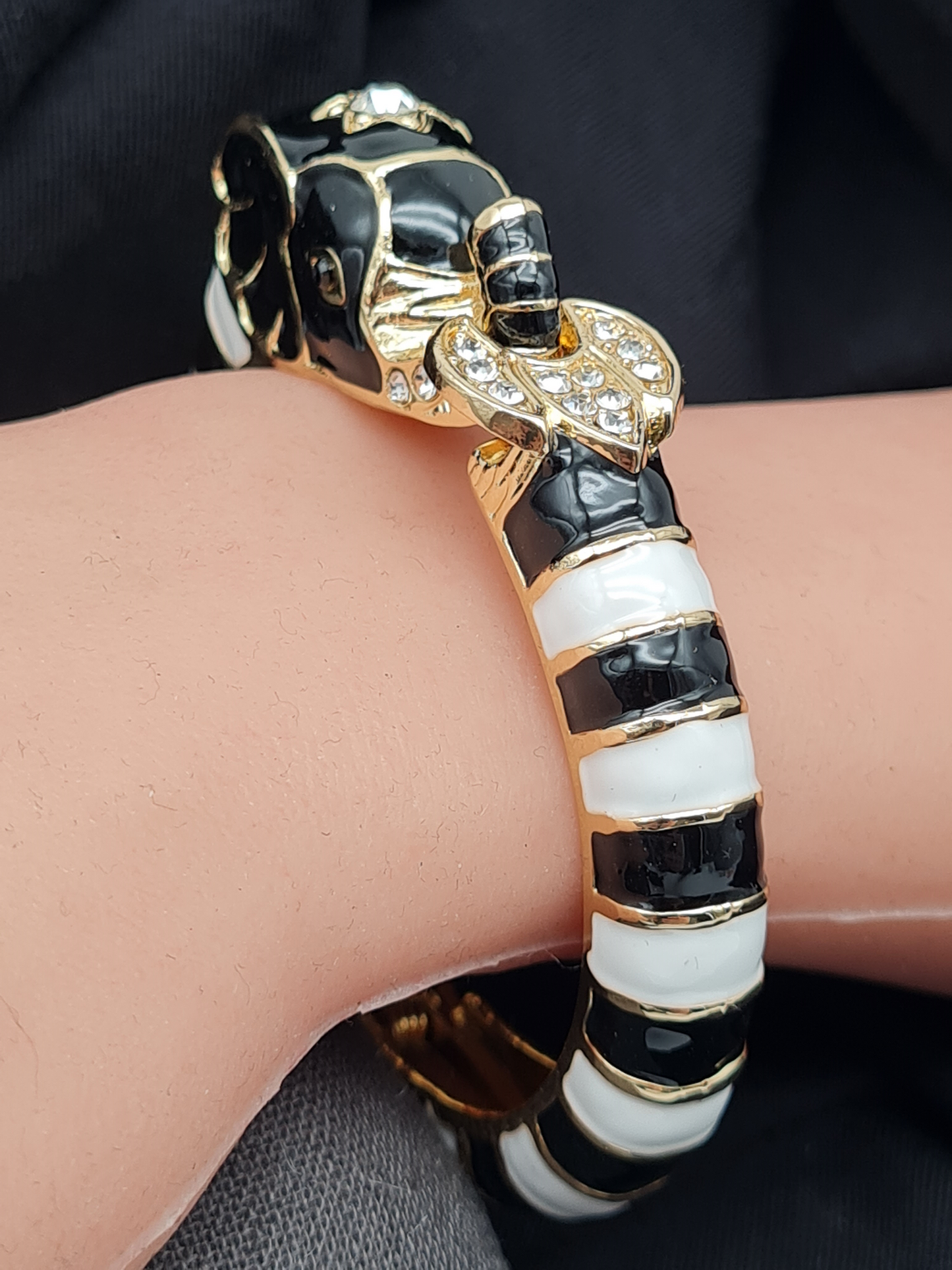 Ardoné Armreif Klapp-Armband Elefant Tiermuster Tier Jungle Urwald Nickelfrei