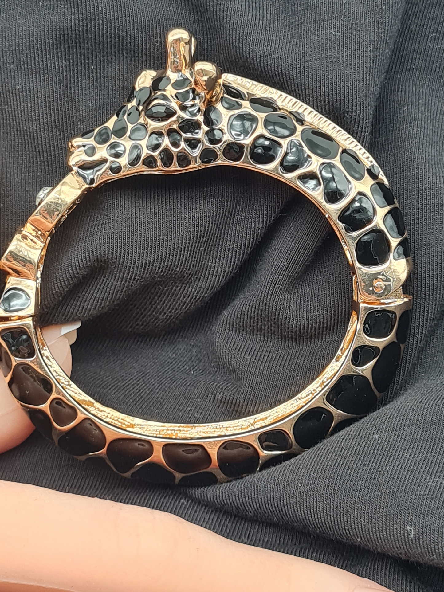 Ardoné Armreif Klapp-Armband Giraffe Tiermuster Tier Jungle Urwald Nickelfrei