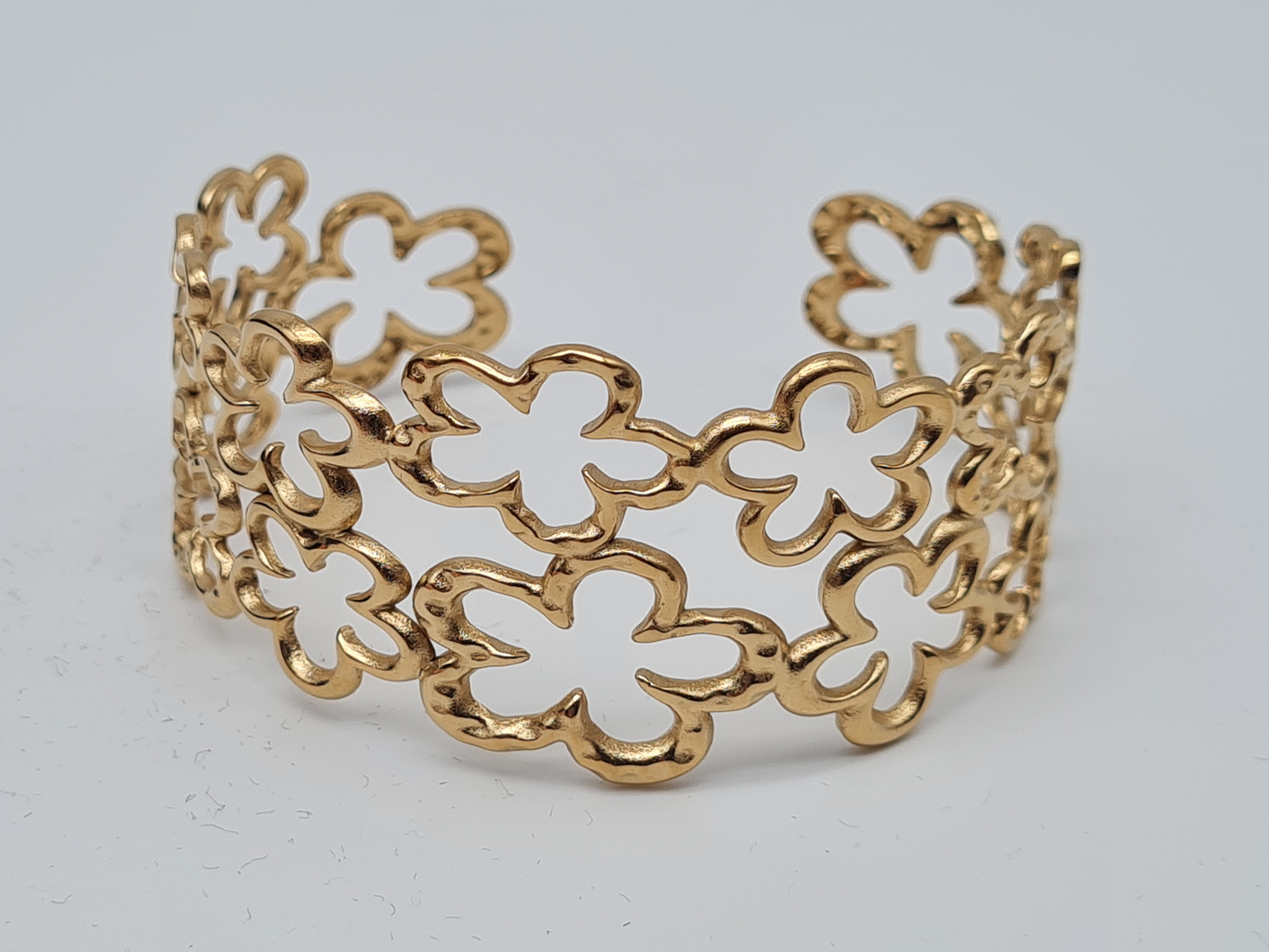 Cosmos Armband Armreif goldfarben Nickelfrei Blumen Blätter Glieder