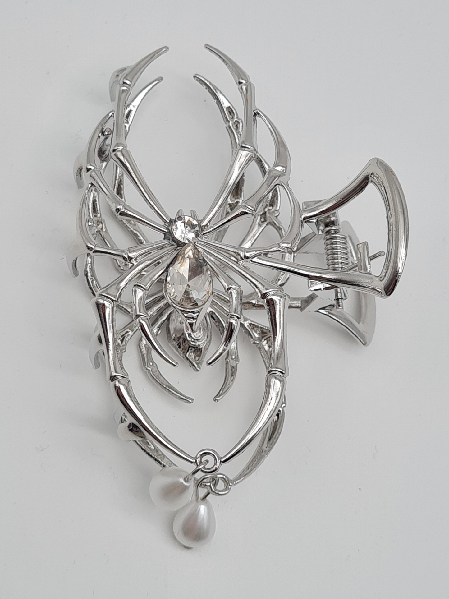 Sensibling Corp. Haarklammer Halloween Spinnen Spinnennetz Gun Metal Silberfarben