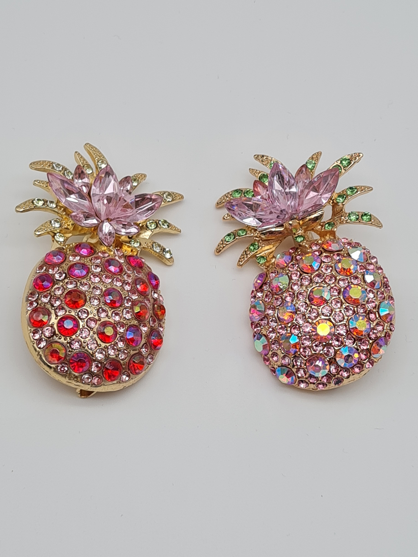 Brosche "Pink Ananas " dunkel hell rosa pink obst tropen tropisch gesund