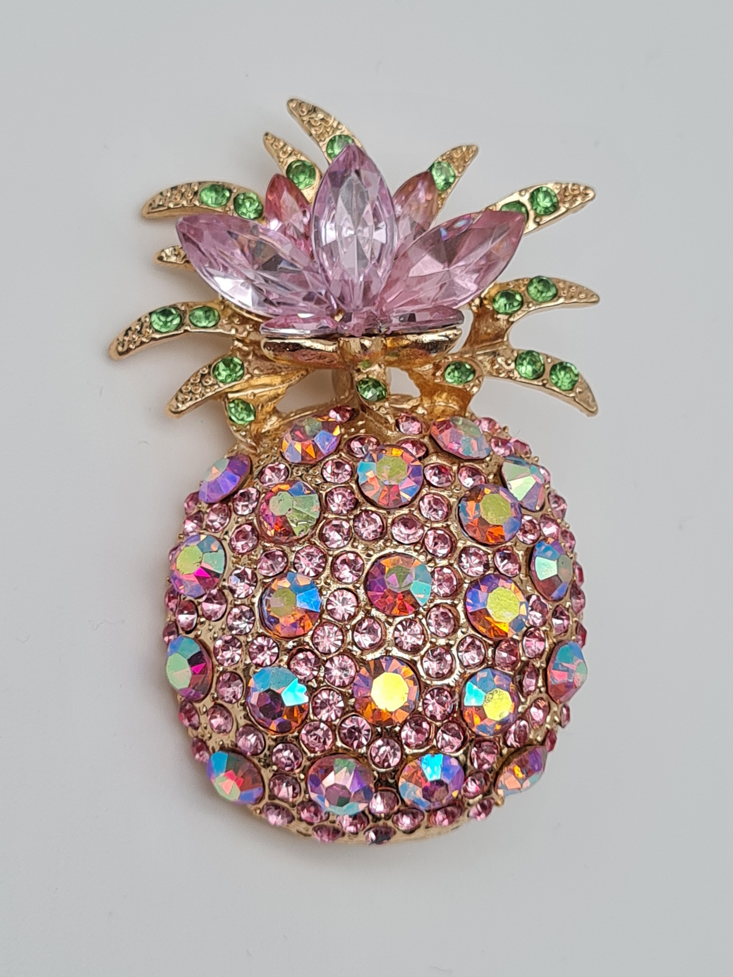 Brosche "Pink Ananas " dunkel hell rosa pink obst tropen tropisch gesund