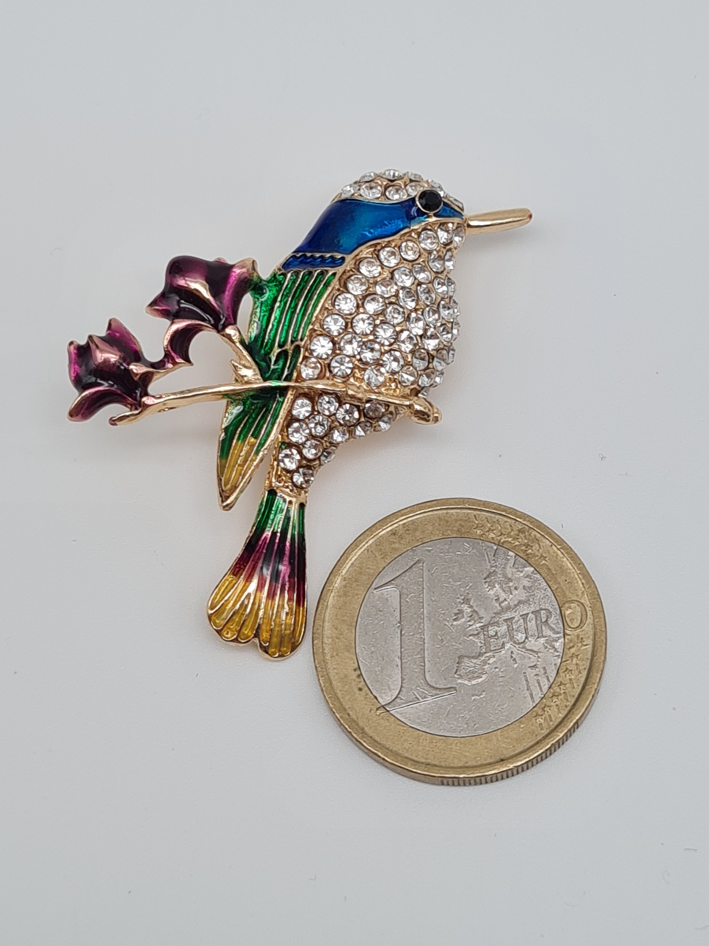 Brosche blau eule eisvogel pfau ente vogel vögel wald tiere natur modeschmuck