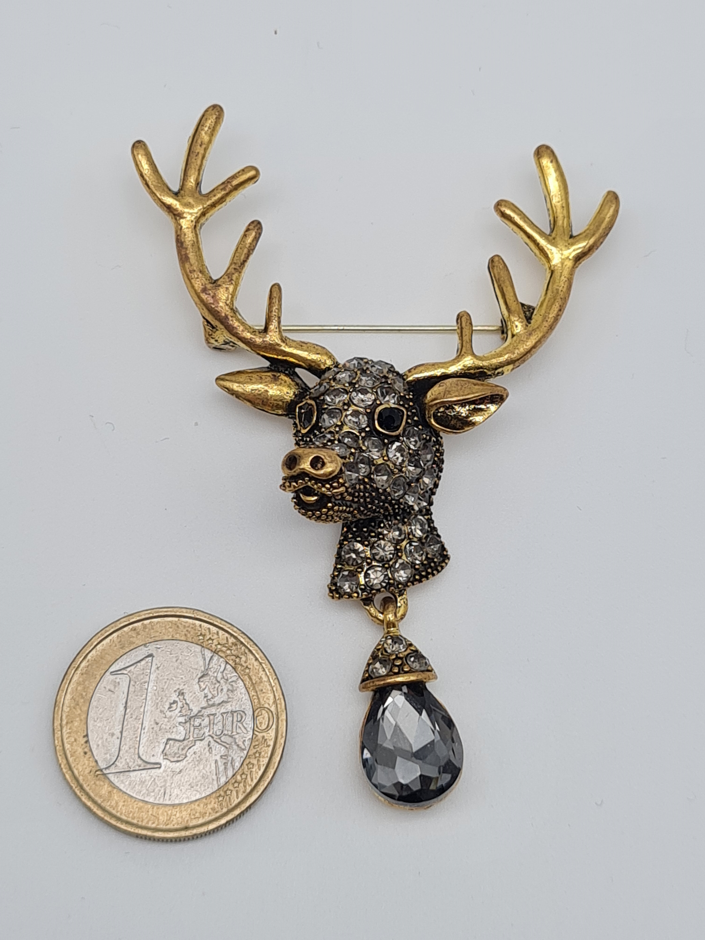 Brosche giraffe hirsch anhänger graf Pferd goldfarben märchen modeschmuck