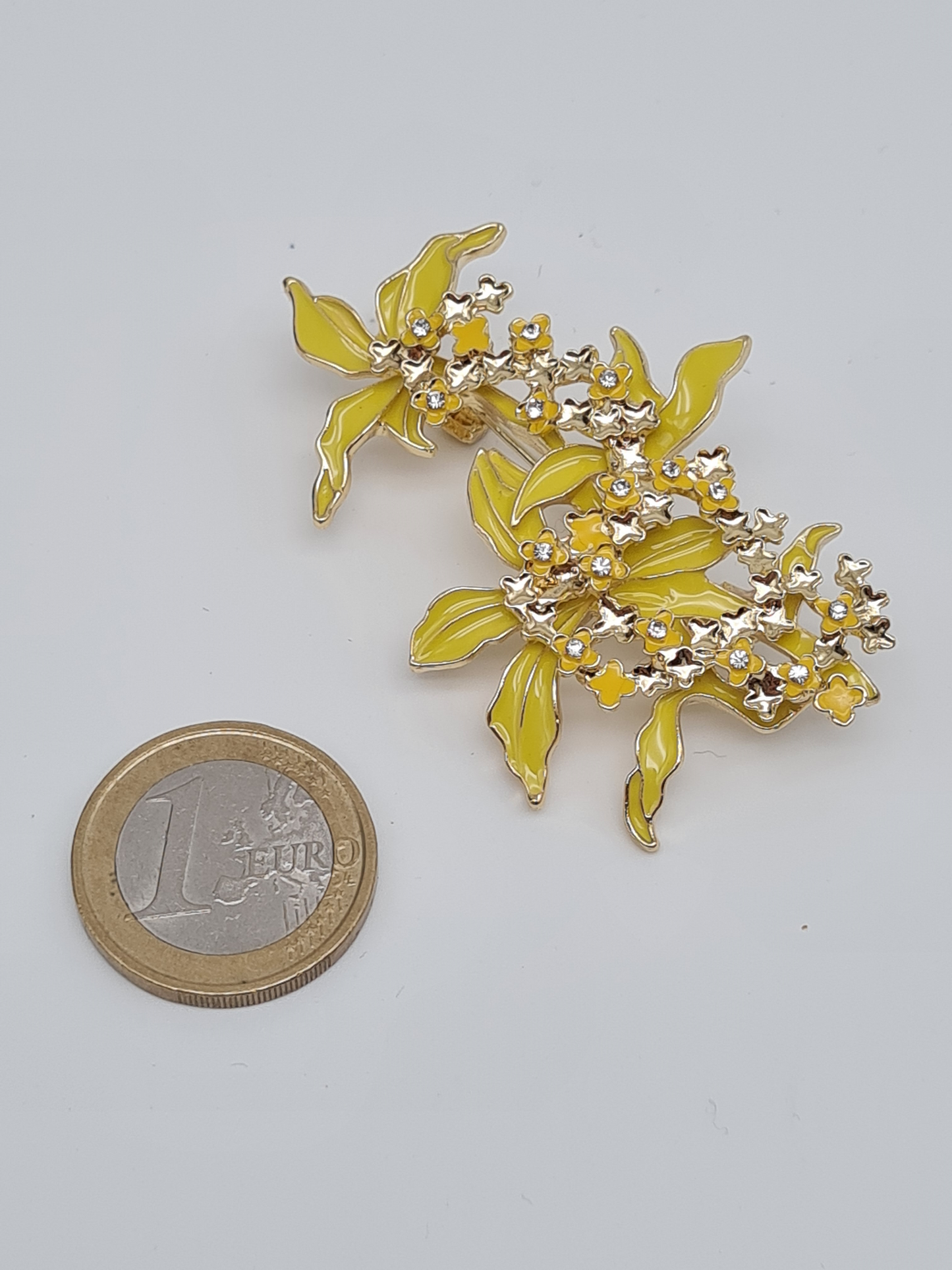 Brosche löwenzahn sonnenblume iris orchidee vanilleblüme aster gänseblümchen modeschmuck