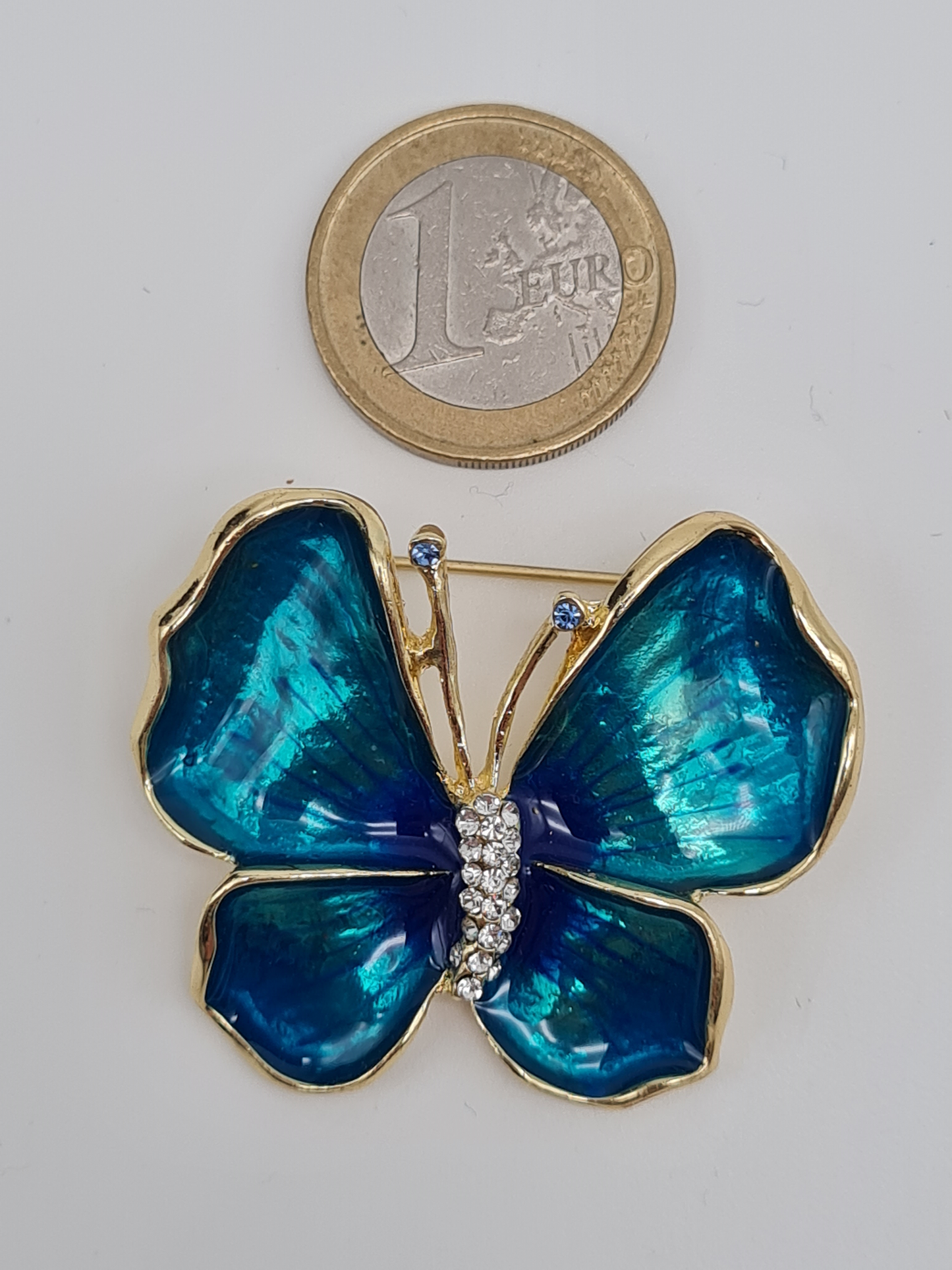 Brosche schmetterling Blau pink strass rosa natur wiese blumen falter modeschmuck