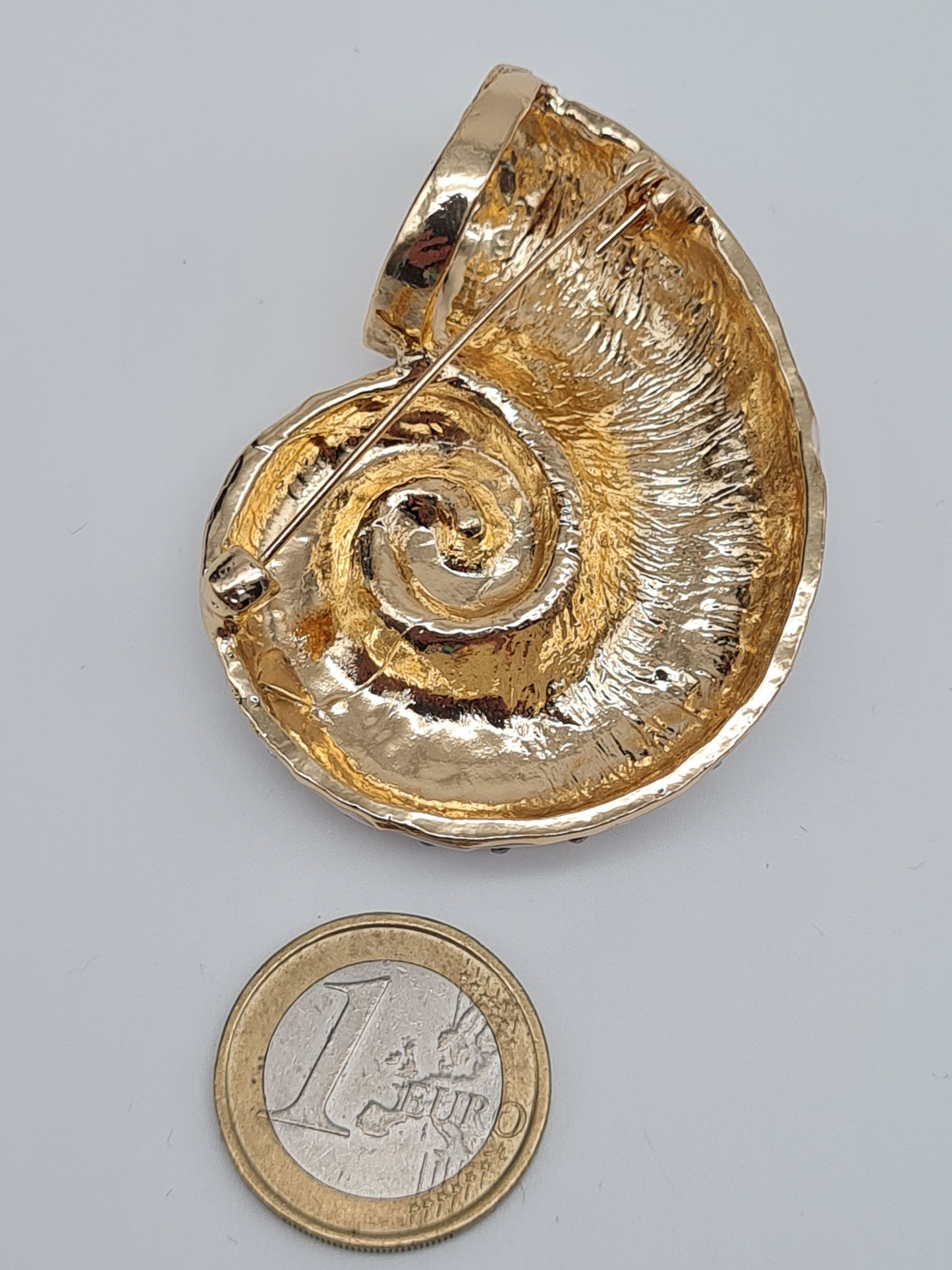 Brosche muschel weiss strass luxus schnecke wasser aquarium meer ocean