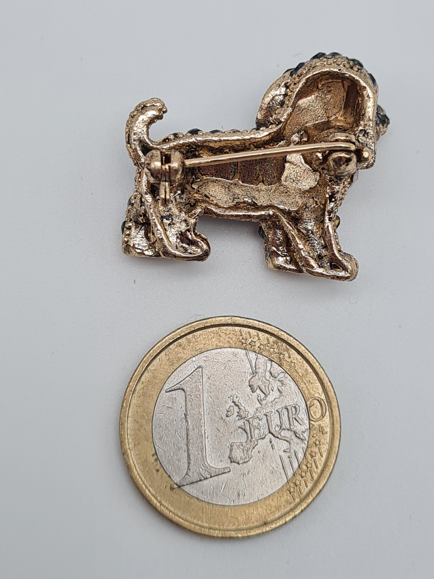 Brosche hünchen hund welpe haustier Blau Schwarz Goldfarben modeschmuck