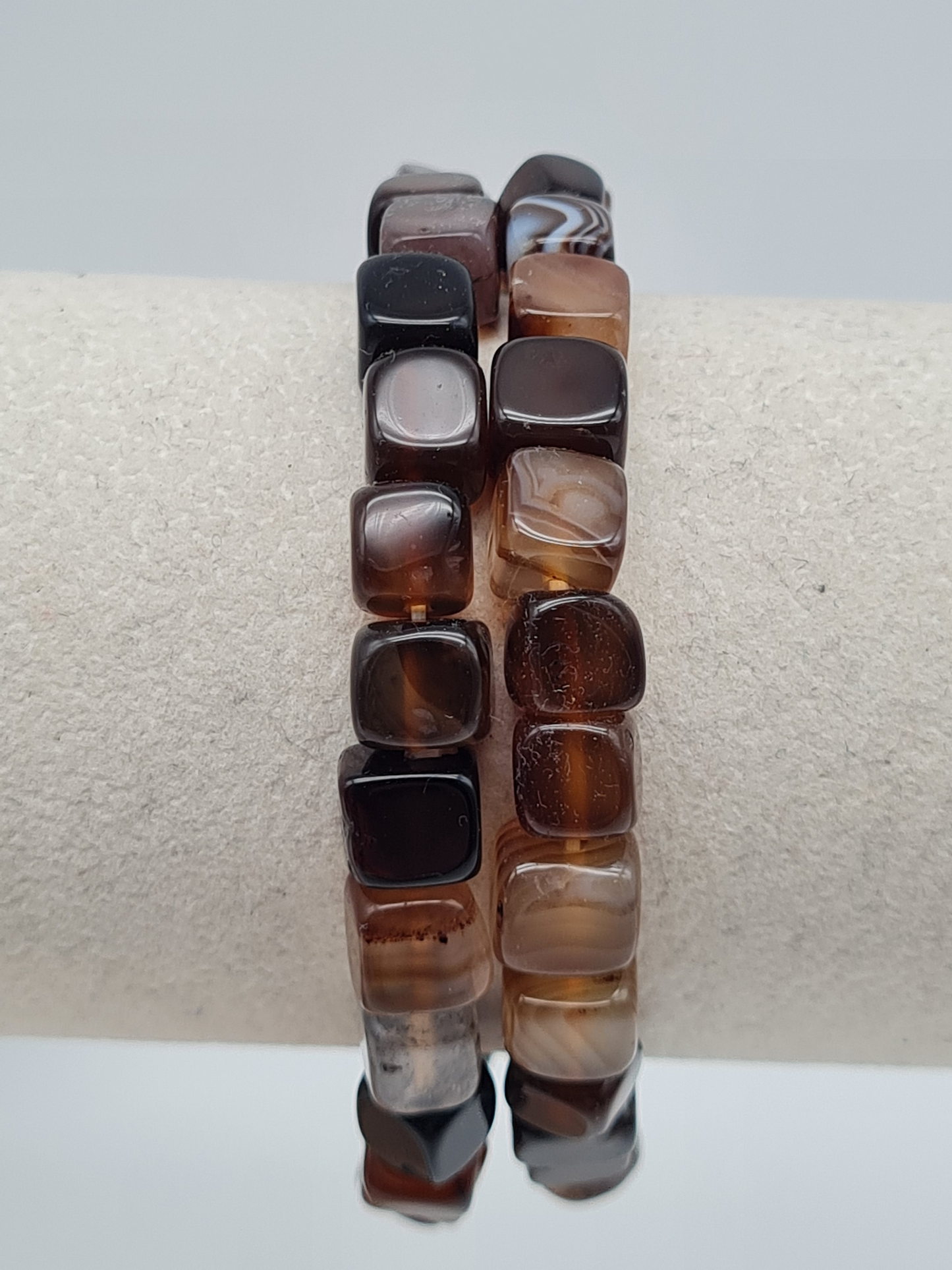 Cosmos armband set braun orange grrün natur eckig acryl kombinierbar modeschmuck