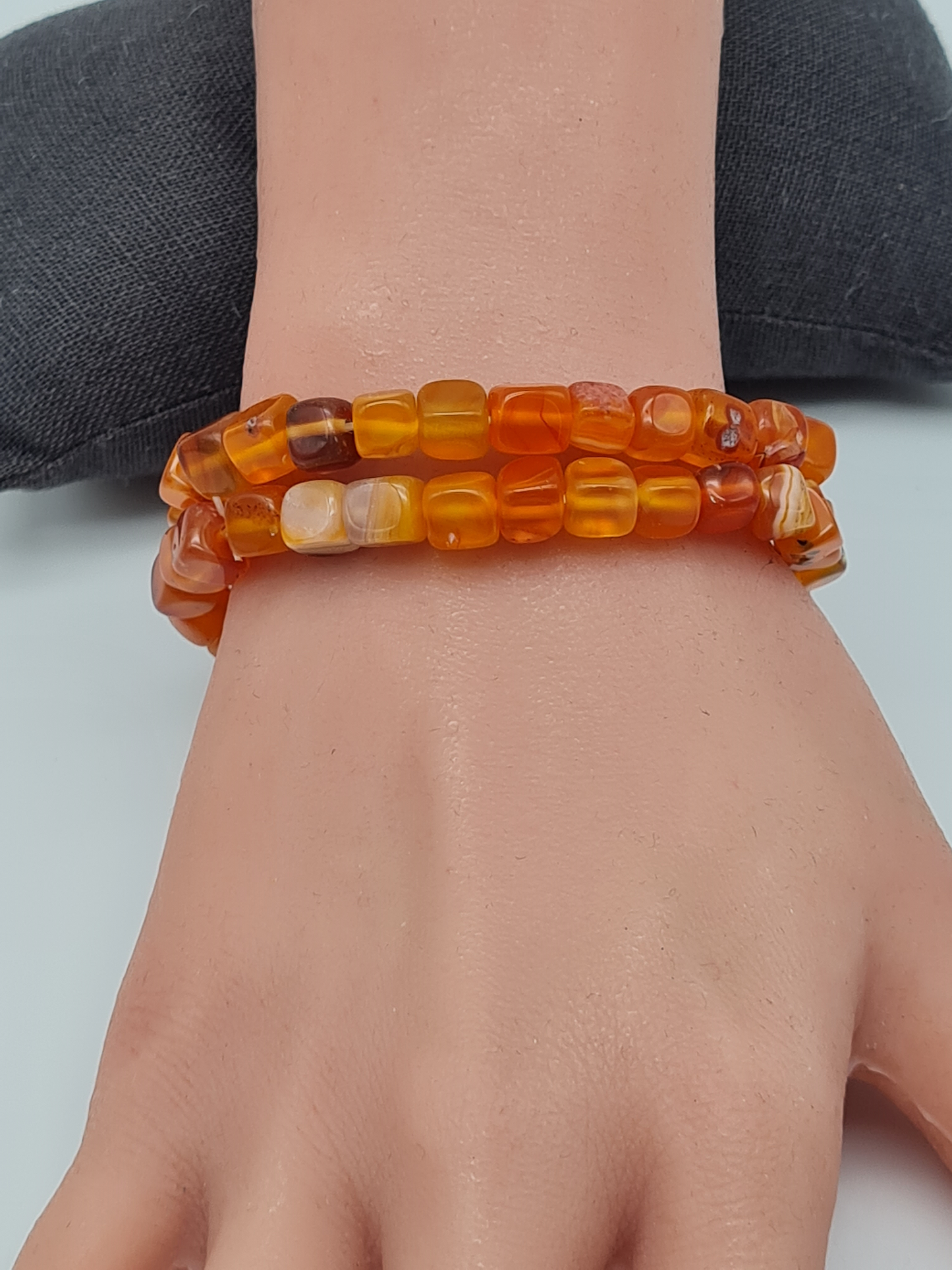Cosmos armband set braun orange grrün natur eckig acryl kombinierbar modeschmuck