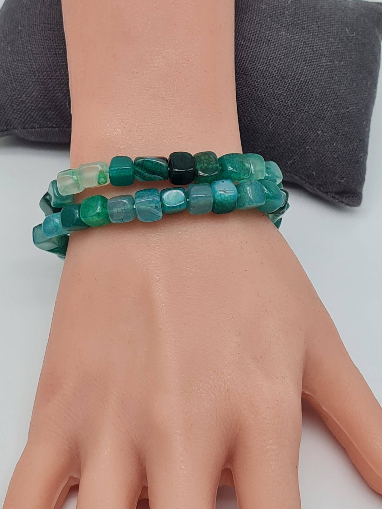 Cosmos armband set braun orange grrün natur eckig acryl kombinierbar modeschmuck