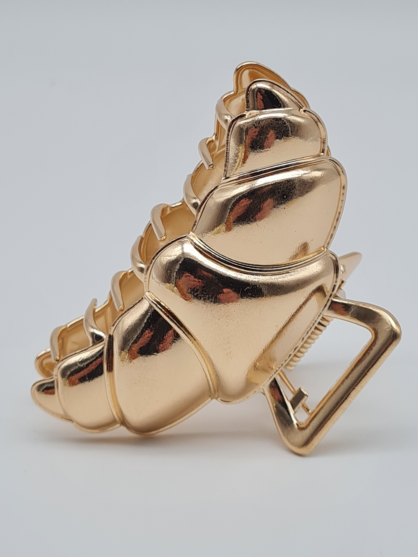 Yehwang Haarklammer haarschmuck Croissant braun creme goldfarben Metall