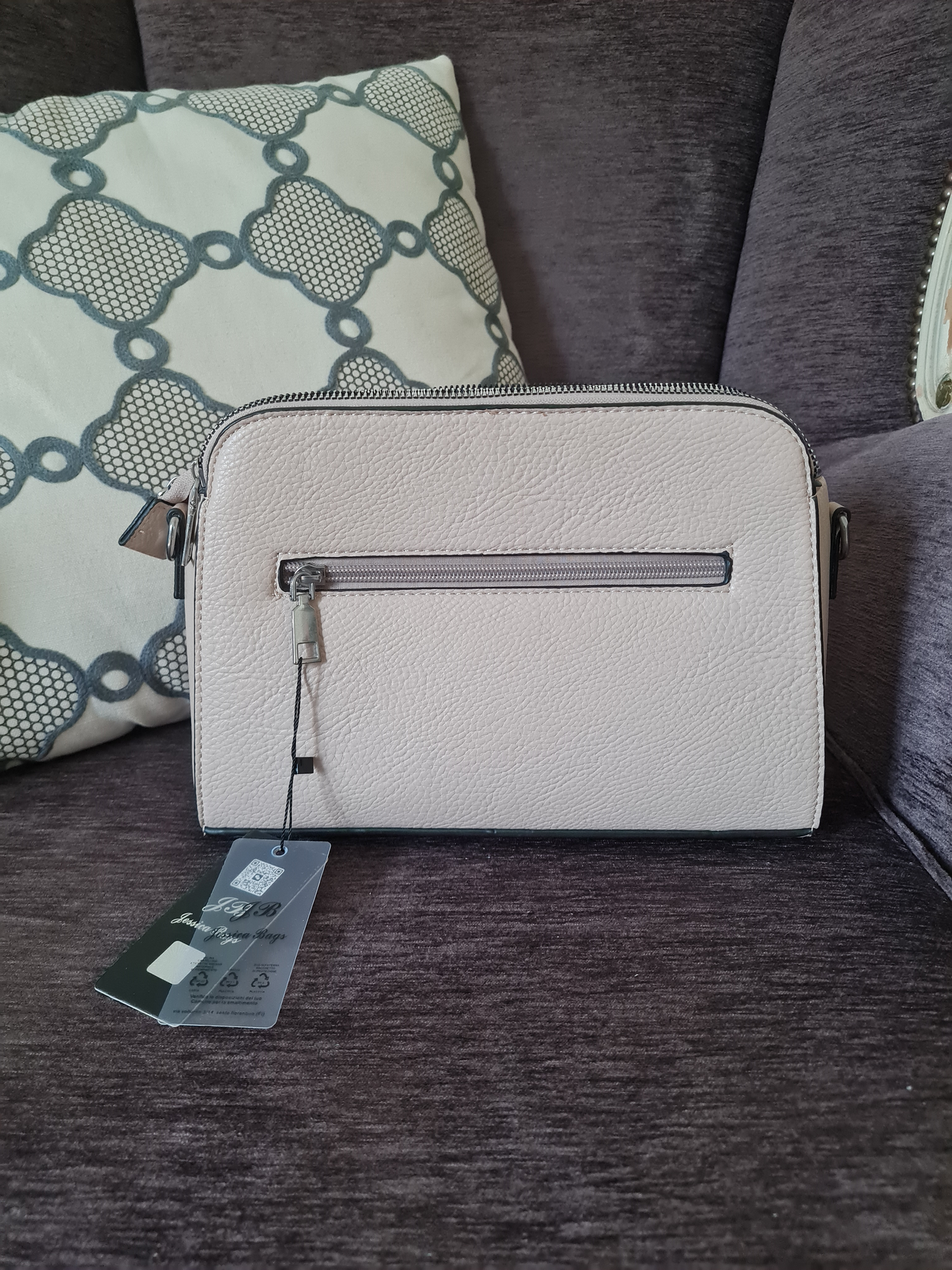 Umhängetasche Crossbody Beige-Schwarz von Jessica Bags