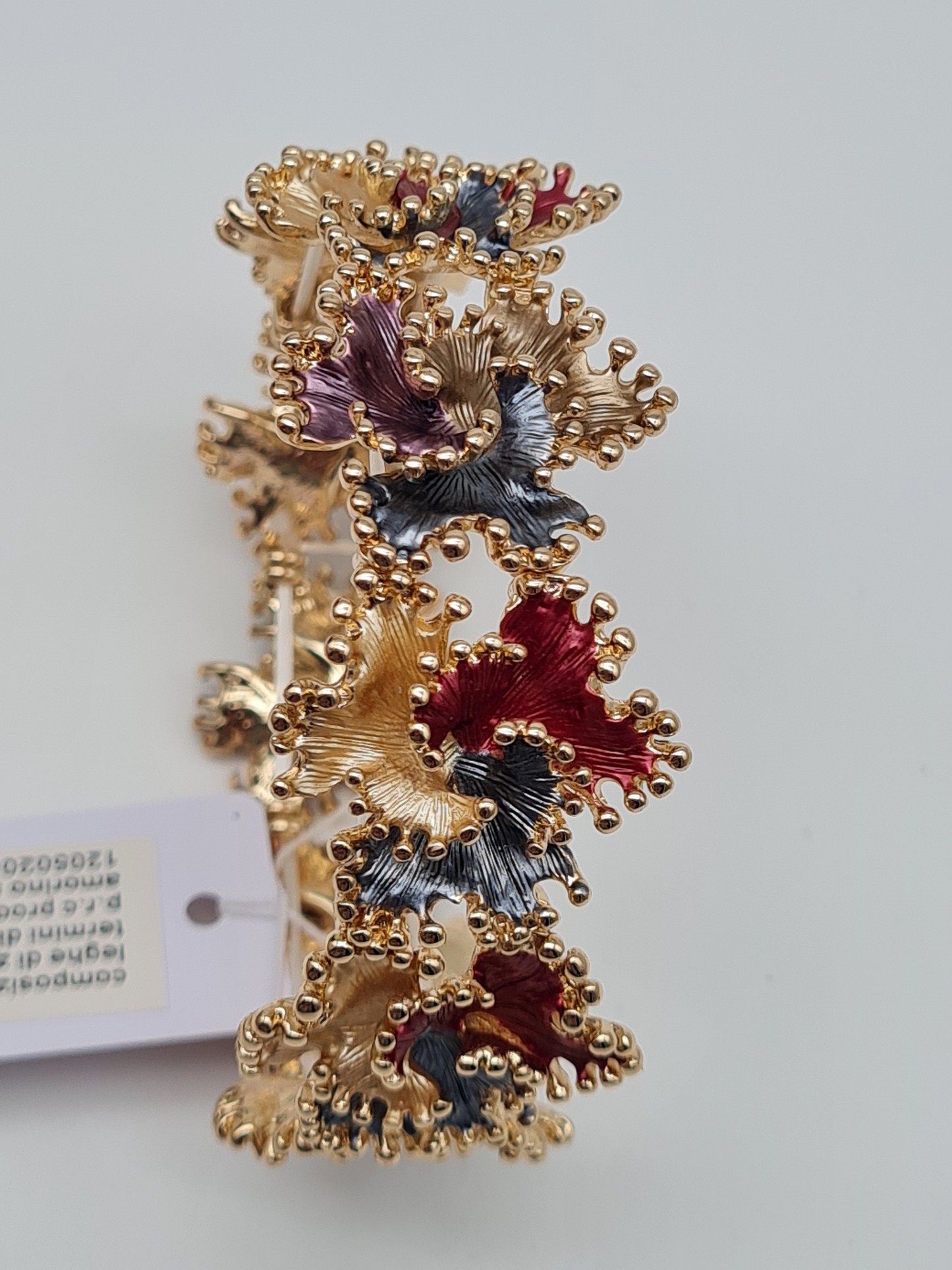 ELASTISCHES EMAILLIERTES BLUMENARMBAND stretch bunt nickelfrei