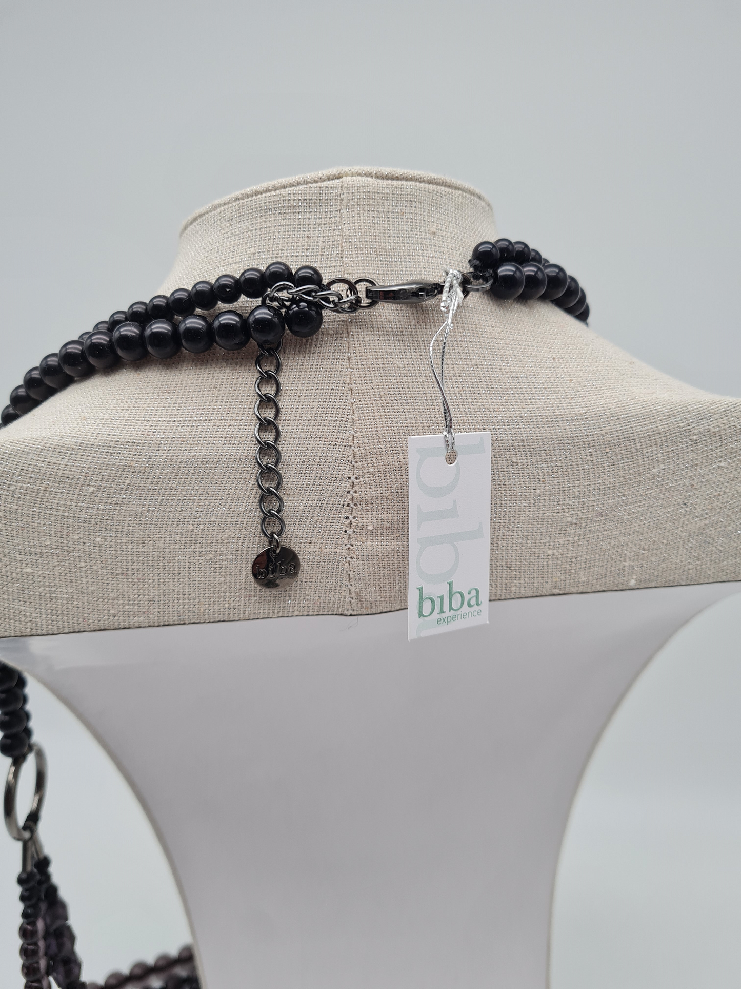 Biba Halskette schwarz Gun Metal Lang nickelfrei mehrfachkette collier trend