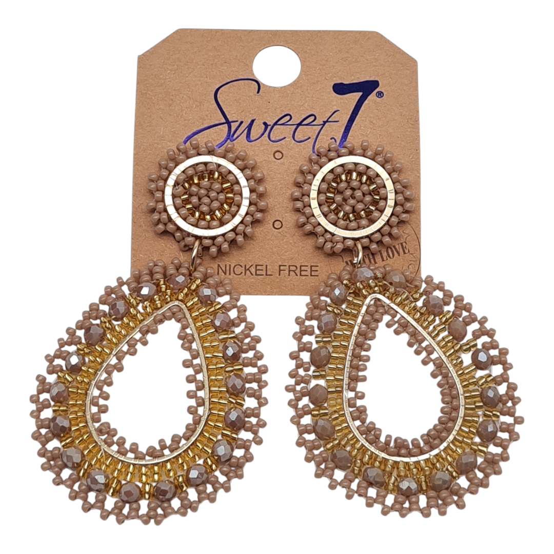 Ohrringe Ohrhänger Orient Princess Beige Tropfenform Nickelfrei Sweet7