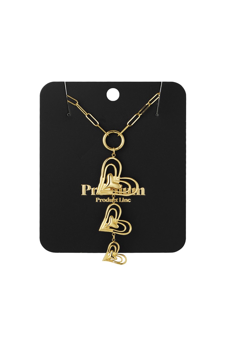 Yehwang Halskette, Herz-Trio-Halskette, elegant, Statement, stilvoll