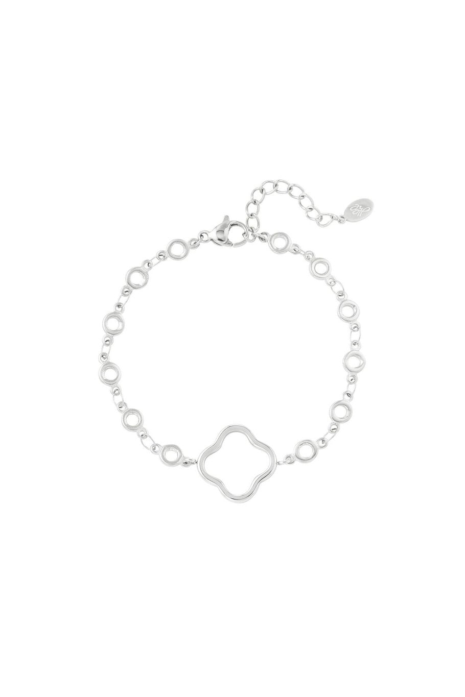 Yehwang Armband, filigranes Glücksarmband mit Kleeblatt Silberfarben