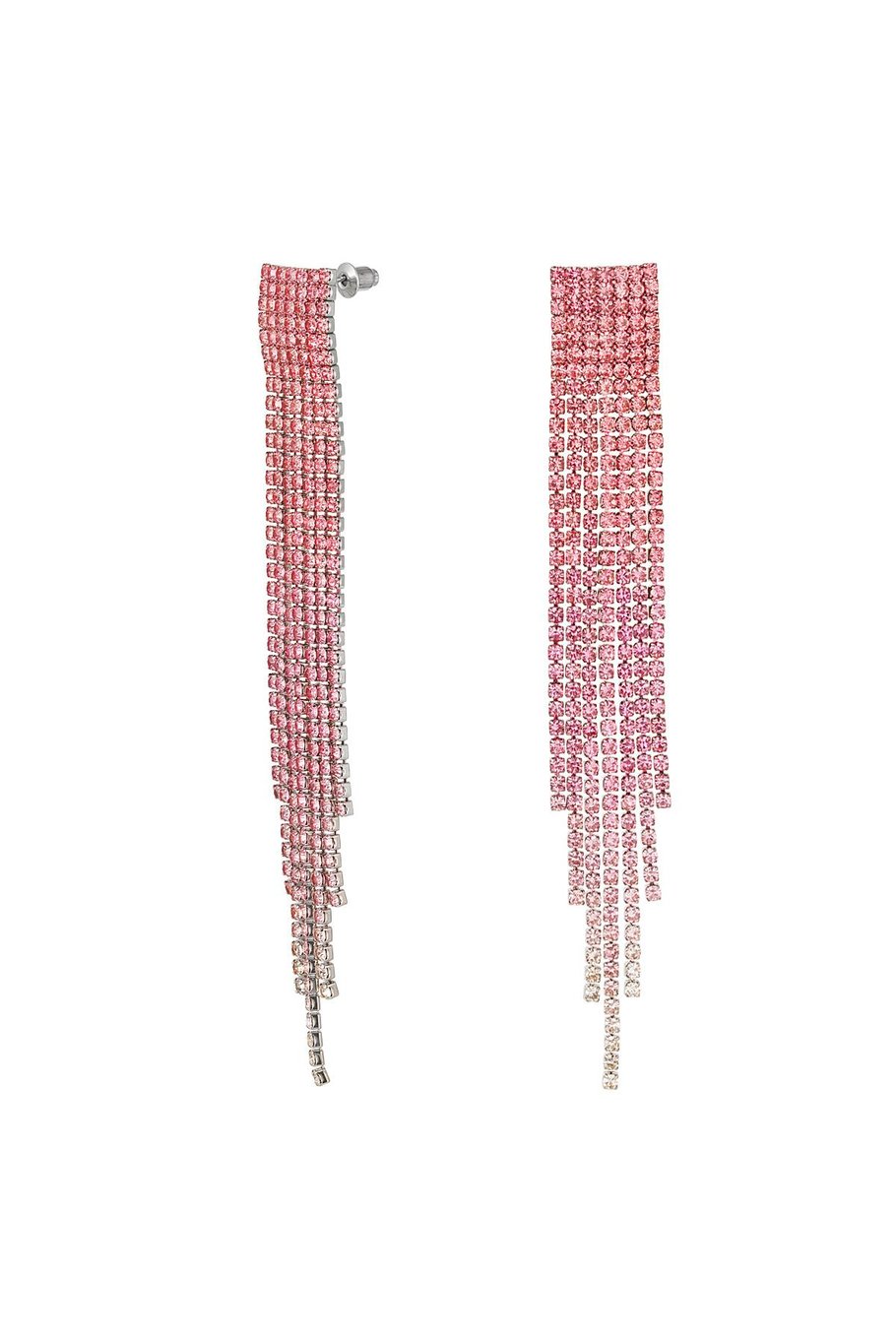Yehwang Ohrhänger Ohrringe Strass Pink Party Nickelfrei