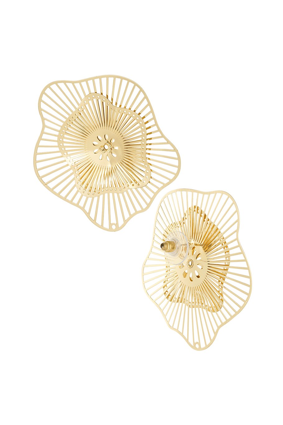 Yehwang Ohrstecker Blumenfest Silberfarben goldfarben nickelfrei Design