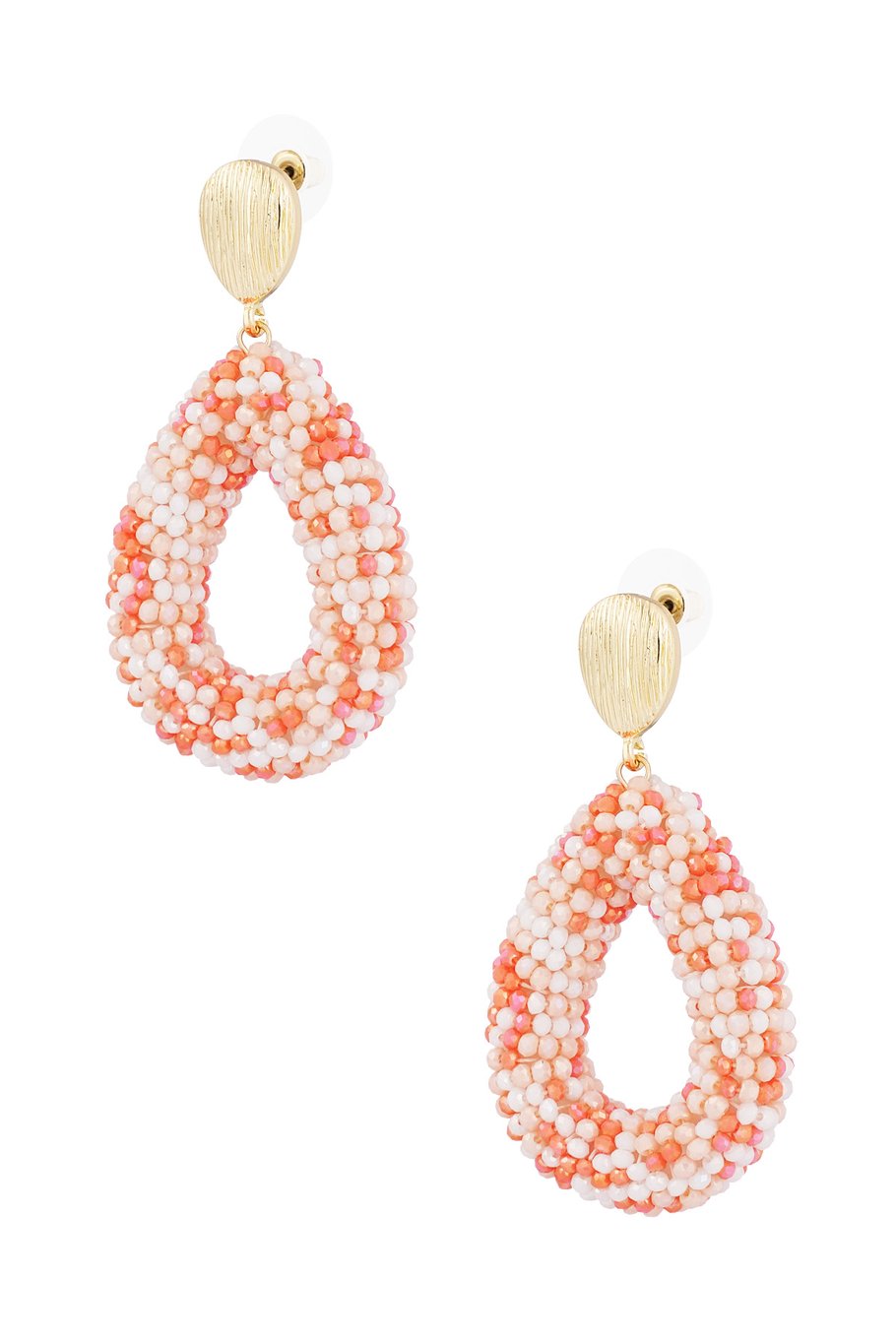 Yehwang Ohrringe Ohrhänger Orange Creme Nickelfrei Statement