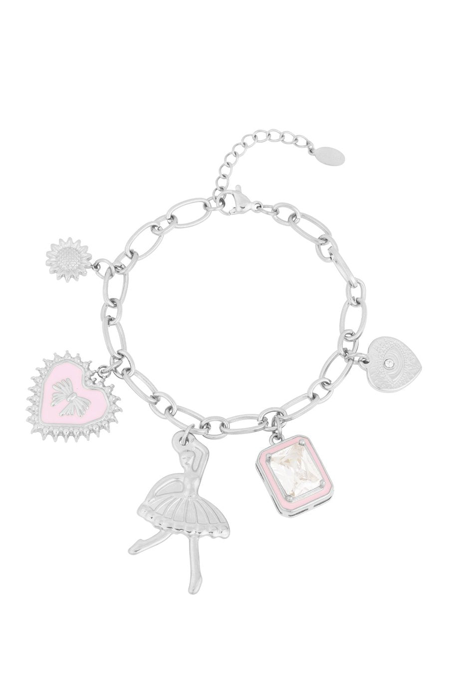 Yehwang Armband, Charm-Armband bunte TĂ€nzerin in Silber- und Goldfarben