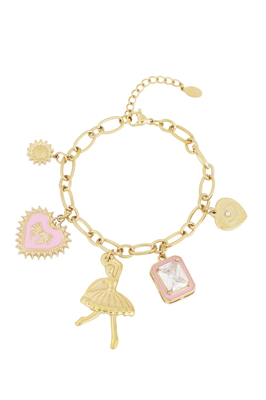 Yehwang Armband, Charm-Armband bunte TĂ€nzerin in Silber- und Goldfarben