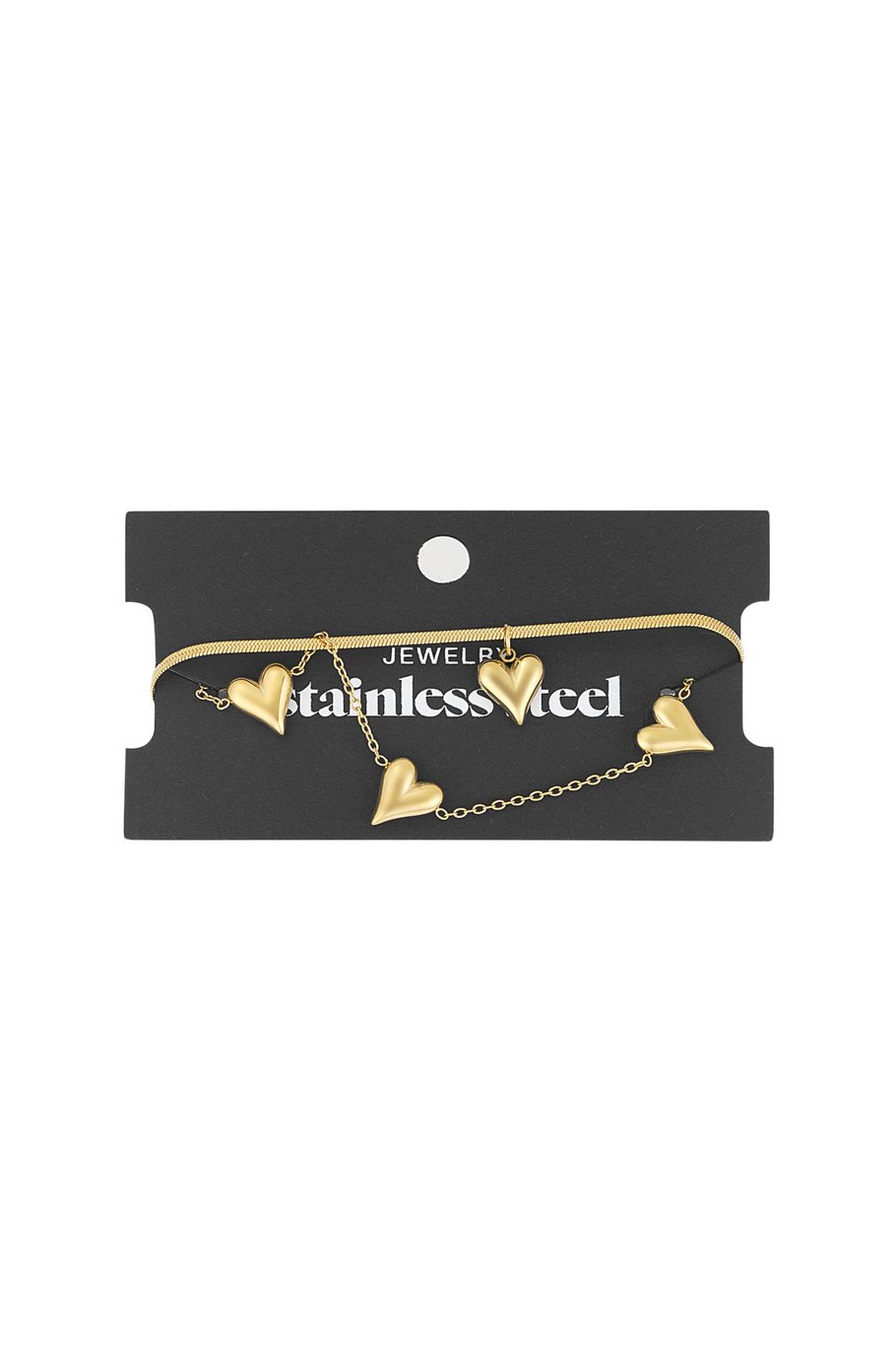 Yehwang Armband, Doppelarmband Herz an Herz Armband Goldfarben