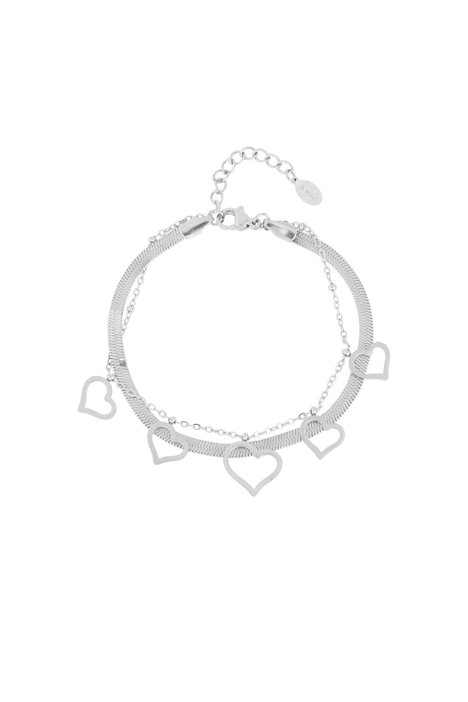 Yehwang Armband, Doppelarmband "Lots of Love" in Gold- und Silberfarben