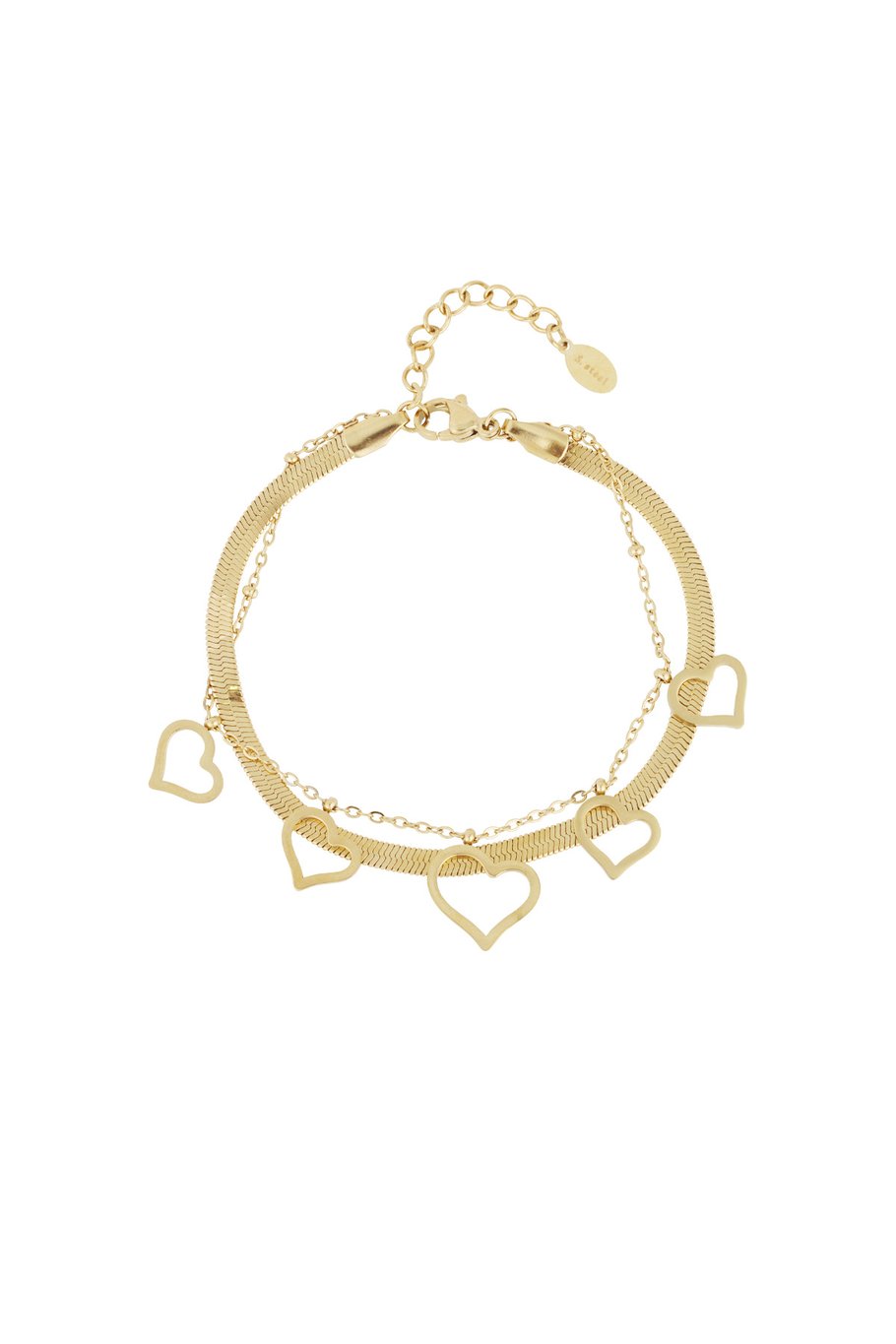 Yehwang Armband, Doppelarmband "Lots of Love" in Gold- und Silberfarben