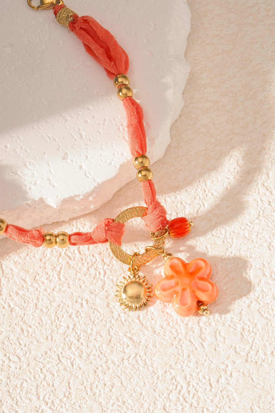 Yehwang Armband, Sunny Floral Armband - Orange & Gold Farbe