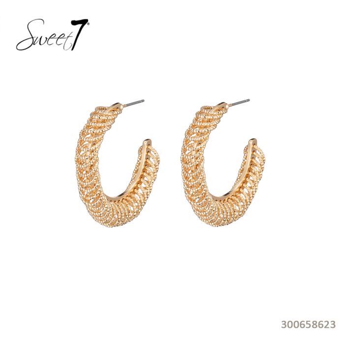 Sweet7 Ohrringe, Creolen mit beweglichen kleine Kreise in Gold- oder Silberfarben