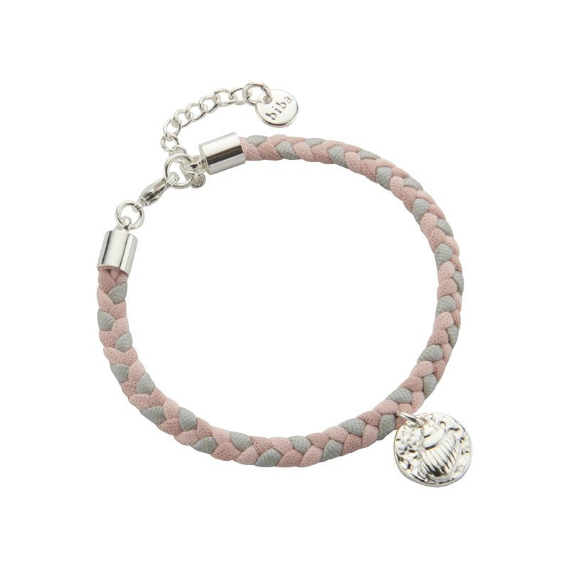 Biba Armband Textil Silber Alt-Rosa, Rosa oder Creme
