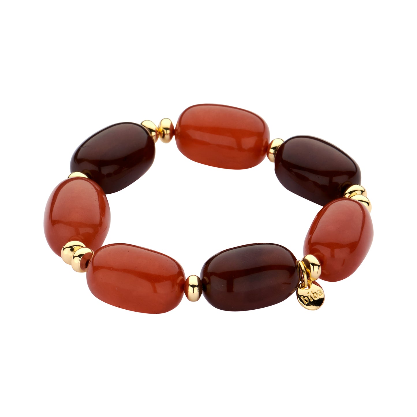 Biba Elastisches Armband Big Resin Pearls in Brombeere und Kirsch Farben