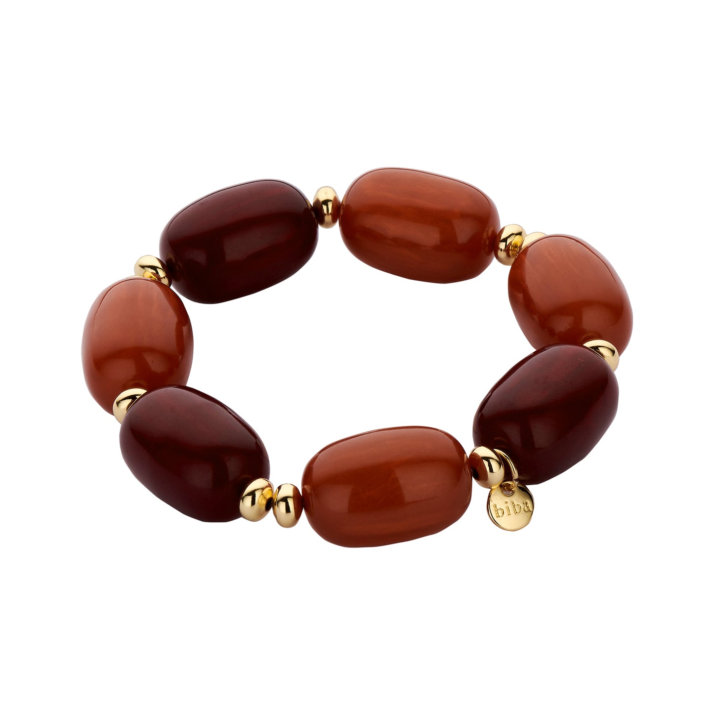 Biba Elastisches Armband Big Resin Pearls in Brombeere und Kirsch Farben