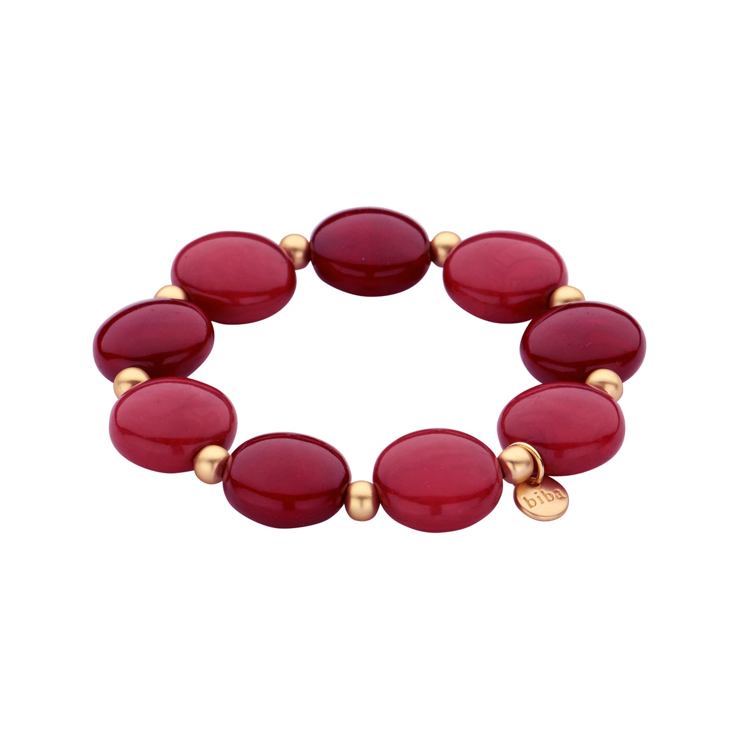 Biba elastisches Armband mit Resin Perlen in Rottöne