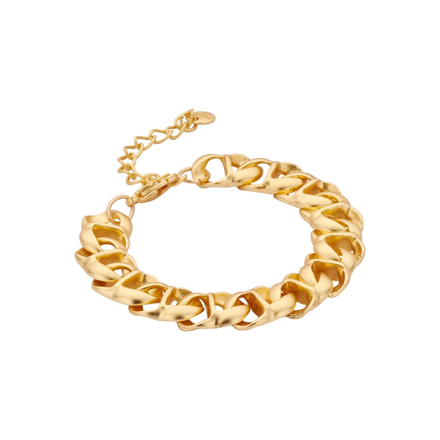 Biba Gliederarmband in Matt Goldfarben mit gedrehte Glieder Statement