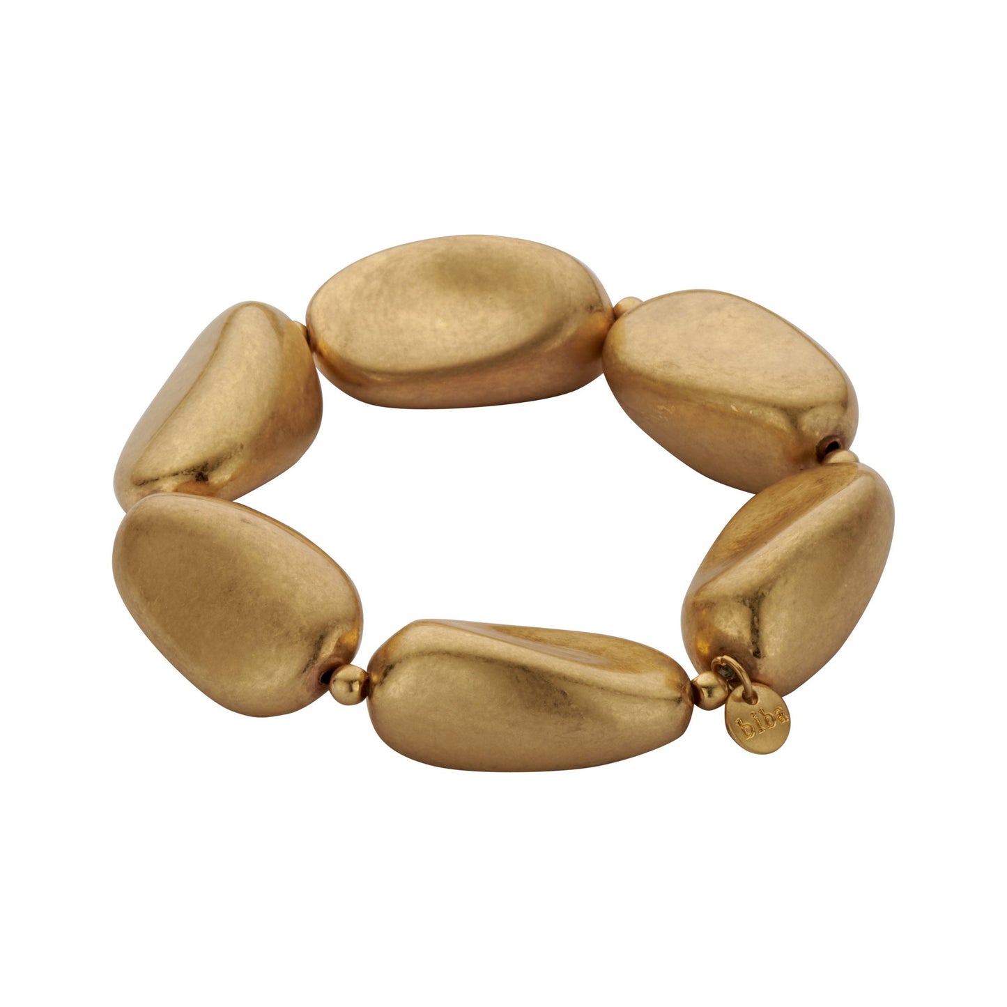 Biba Perlenarmband, Große matte Metallperlen, Elegant, Stilvoll, Organische Form