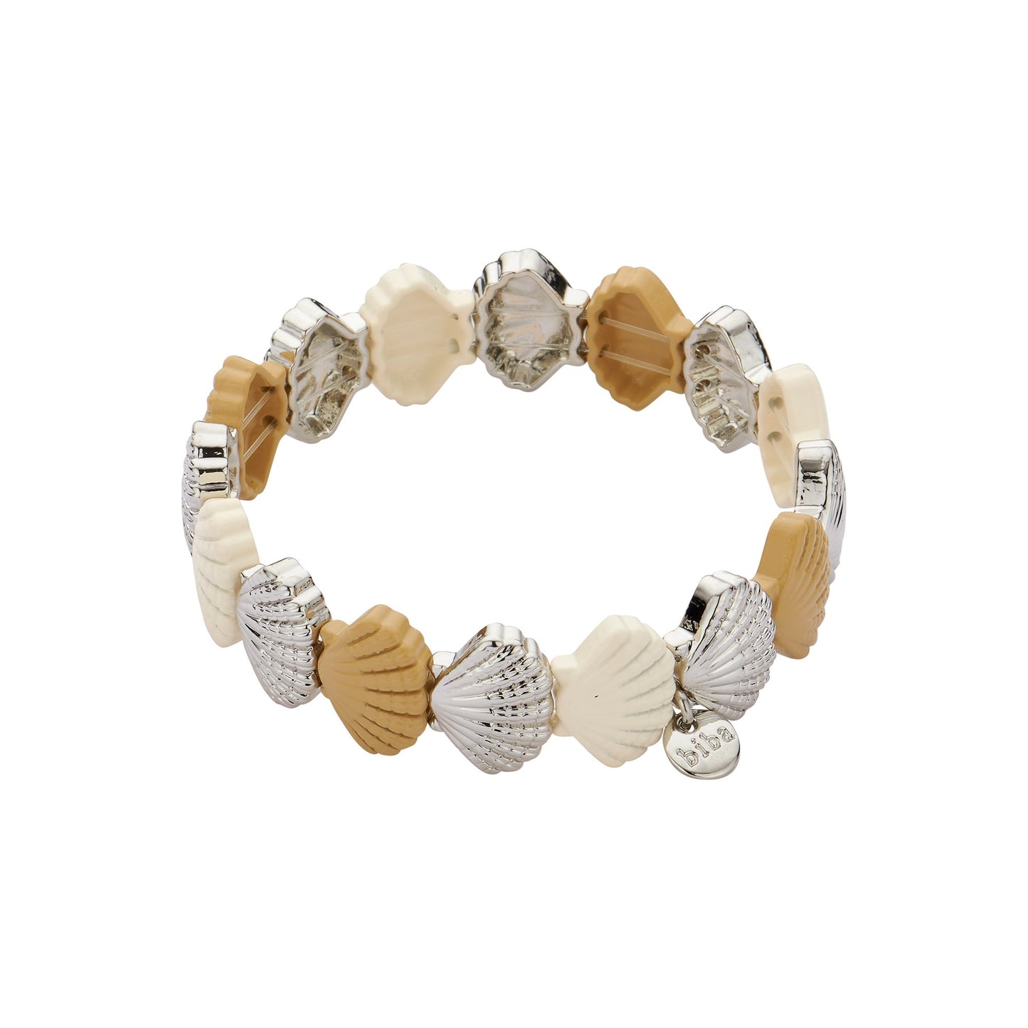 Biba Armband mit Muscheln, elastisch, in Gold- oder Silberfarben