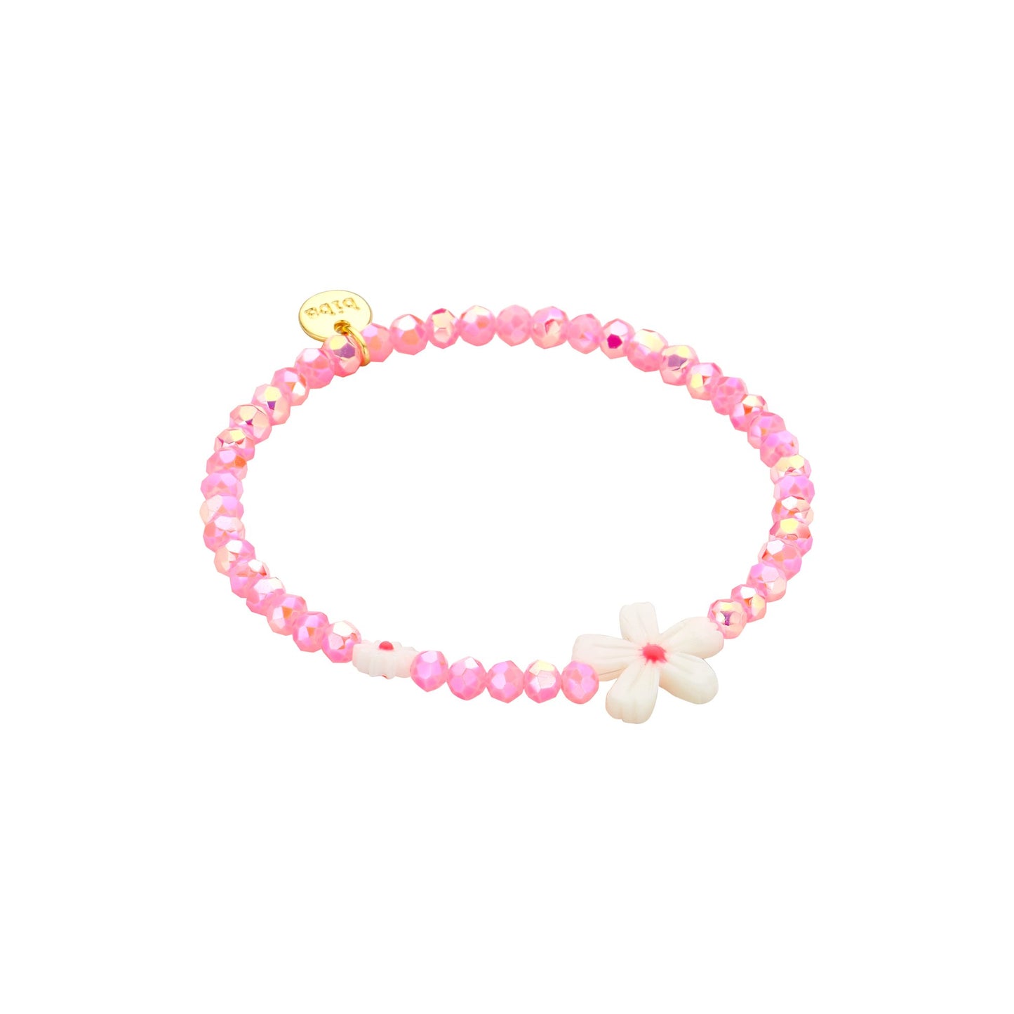 Biba Armband Blumenarmband Rosa mit Weiße Blume