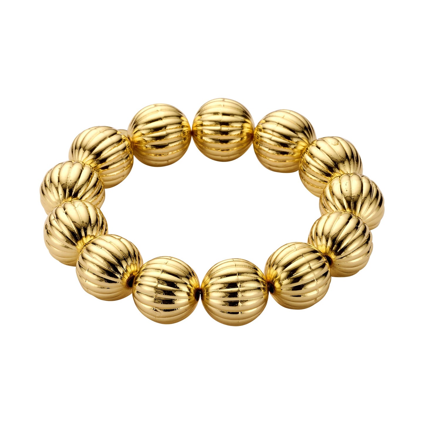 Armband Goldfarben geriffelte Kugeln Nickelfrei Sommer Trend Biba