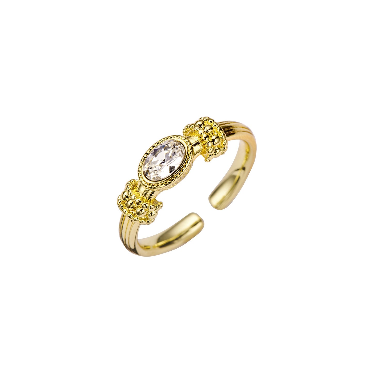 Ring Biba eingefasste Strassstein Verzierungen One Size Nickelfrei
