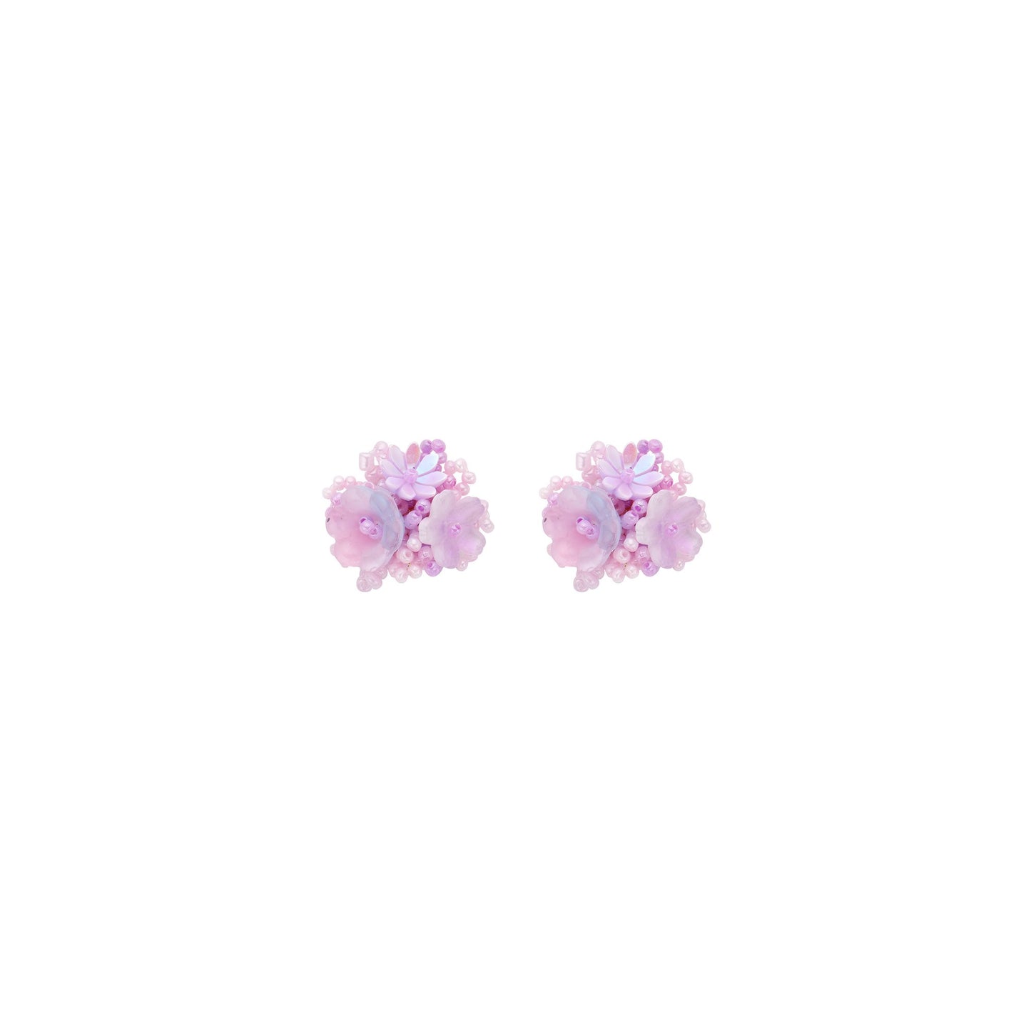 Biba Ohrhänger, Ohrstecker mit Rosa, Lila, Blaue Blümchen, Verspielt Blumen