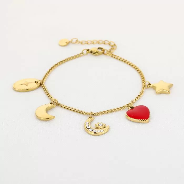 Michelle Bijou, Bettelarmband "Love by Night", Sternen und Mond
