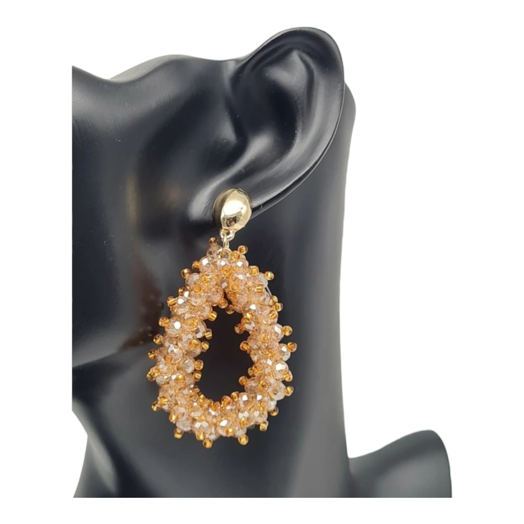 Ohrringe Ohrhänger Tropfenform Apricot-perlen Tropfenform Beige Nickelfrei Sweet7