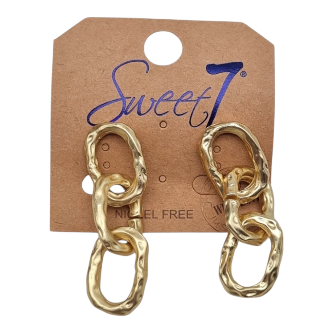 Ohrringe Ohrhänger Matt goldene Glieder Organisch Nickelfrei Sweet7