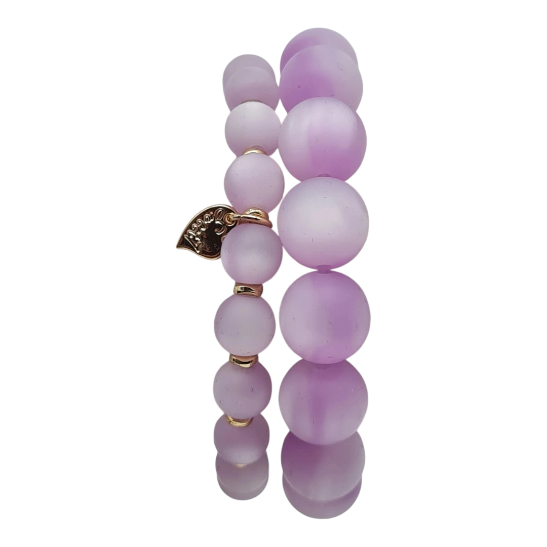 Armband Doppel-Armband nickelfrei Lila Space Beads Modern Elegant Sweet7