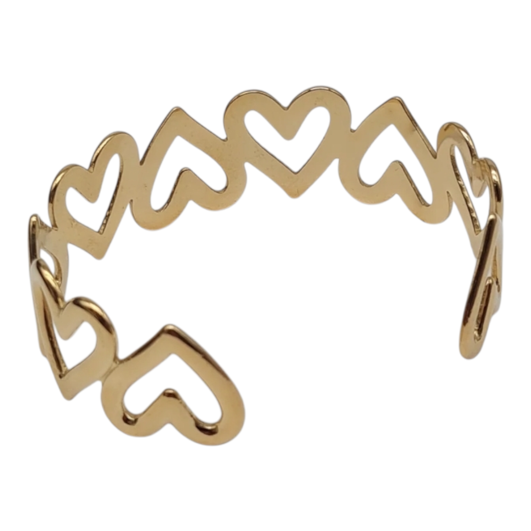 Armreif Goldfarben Herzen Nickelfrei Liebe Romantik zusammen Sweet7