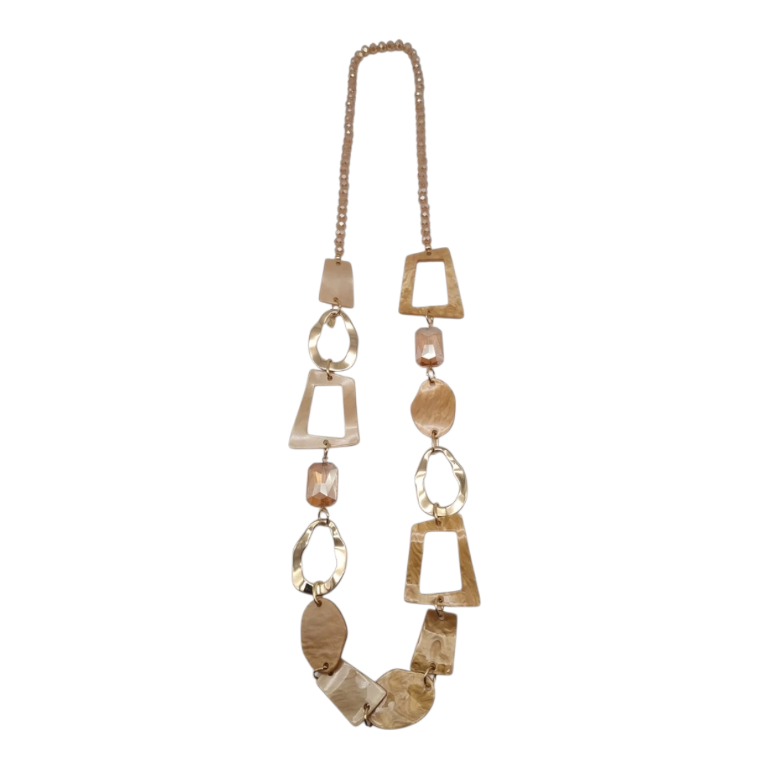 Halskette Langkette Romantik 70er Jahre Beige Goldfarben Nickelfrei Sweet7