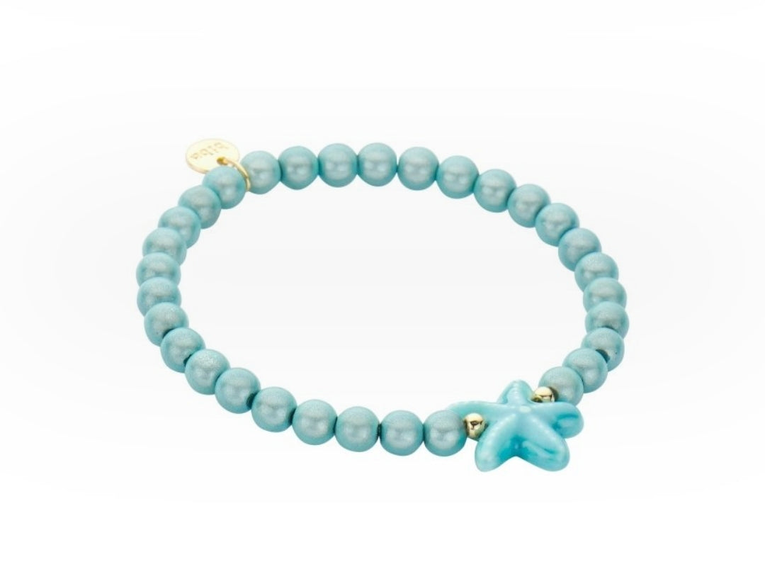 Armband Elastisch Perlen mit Seestern verschiedene Farben Urlaub Strand Biba